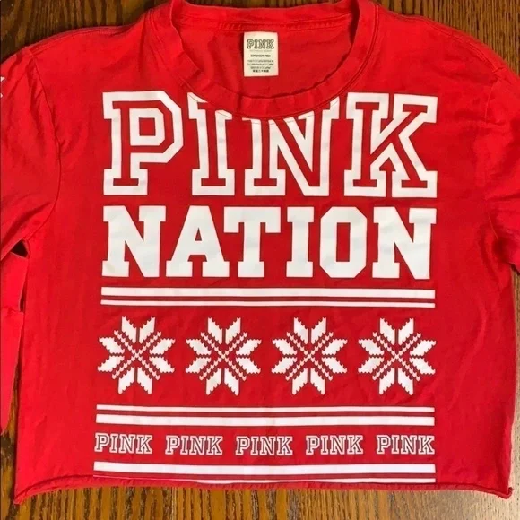 VS PINK Nation Cropped Top - Red - Picture 5 of 7